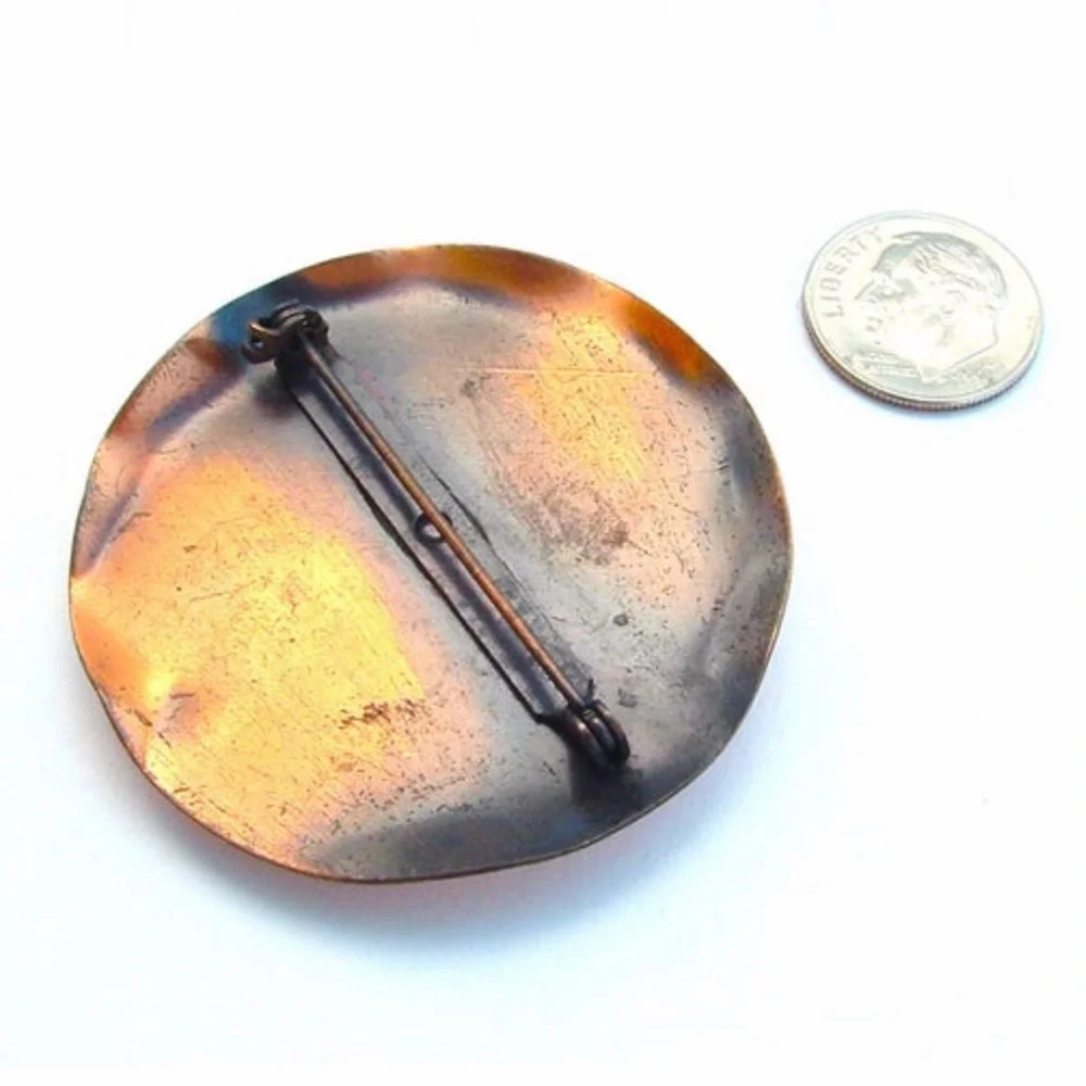 Copper vintage brooch